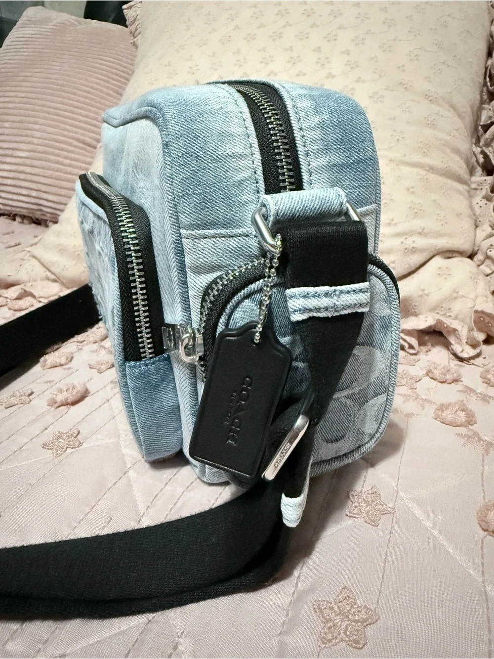 Coach Outlet Men's Fletcher Crossbody Bag In Loved Signature Denim - NO CHARMS